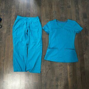 Purple Label Yoga XXS/XSP Scrub Set in Teal